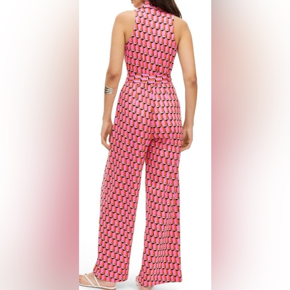 DVF FOR TARGET collared, sleeveless modern geo jumpsuit size small - Picture 4 of 14